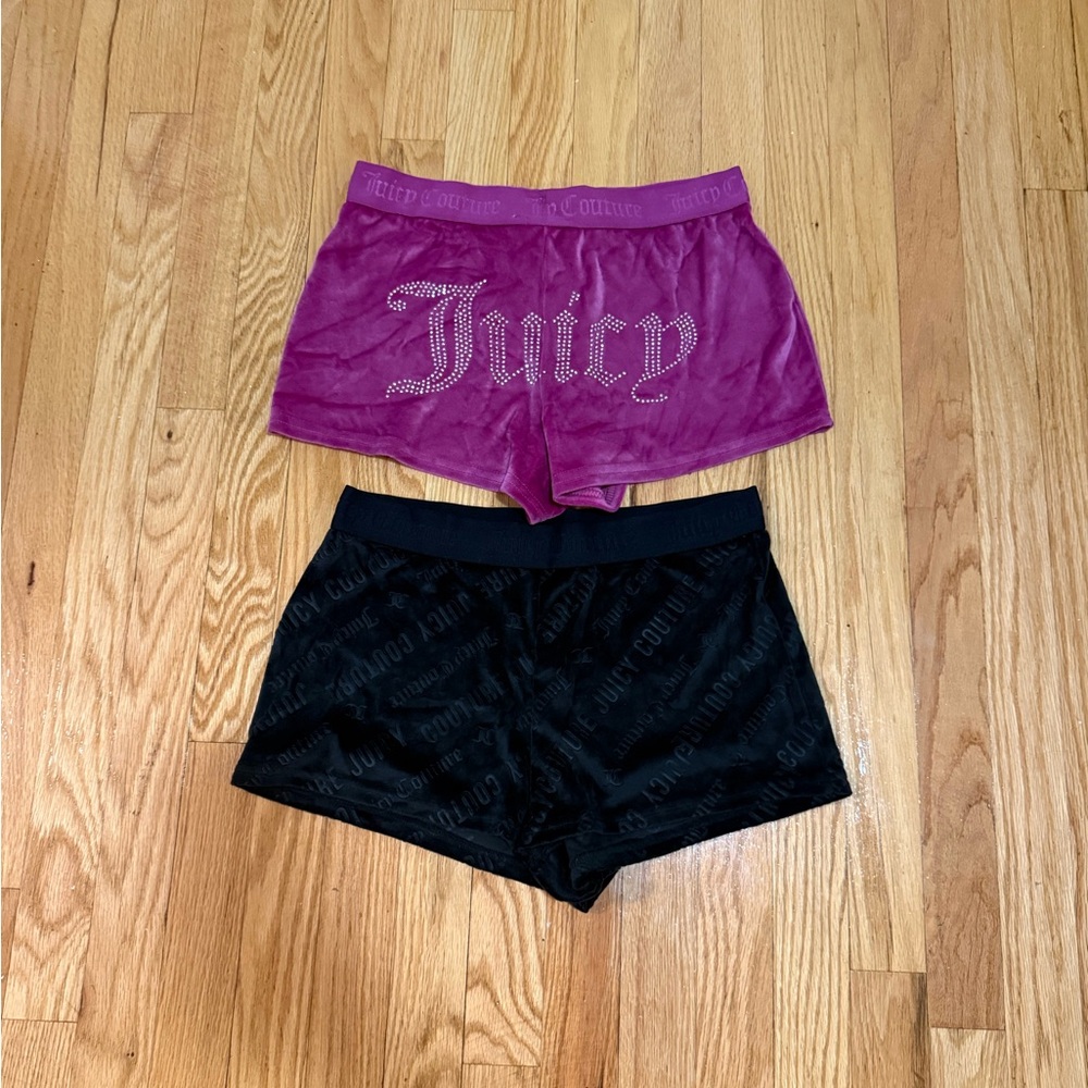 Juicy Couture Magenta and Black Shorts Duo